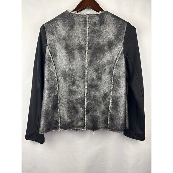 Women’s Alfani XS Grey Suede Jacket w/ Shirt Sleeves & Fur Lined - Picture 3 of 4